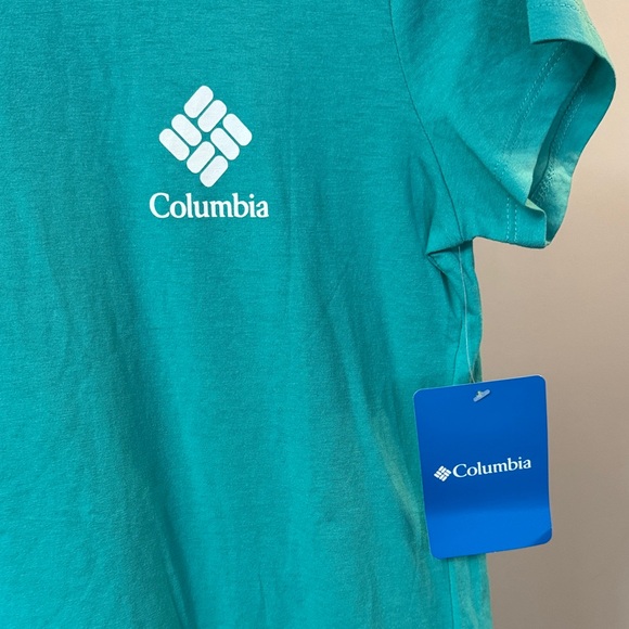 Columbia Women's Aqua Short Sleeve Tee NWT S - Picture 2 of 10